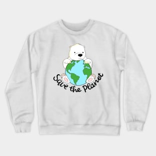 Save the planet! Save the polar bear! Crewneck Sweatshirt